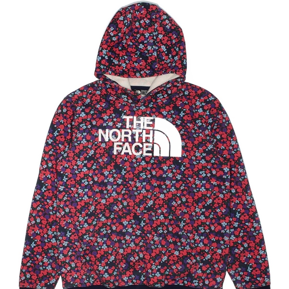 The North Face Pink & Blue Floral Logo Hoodie